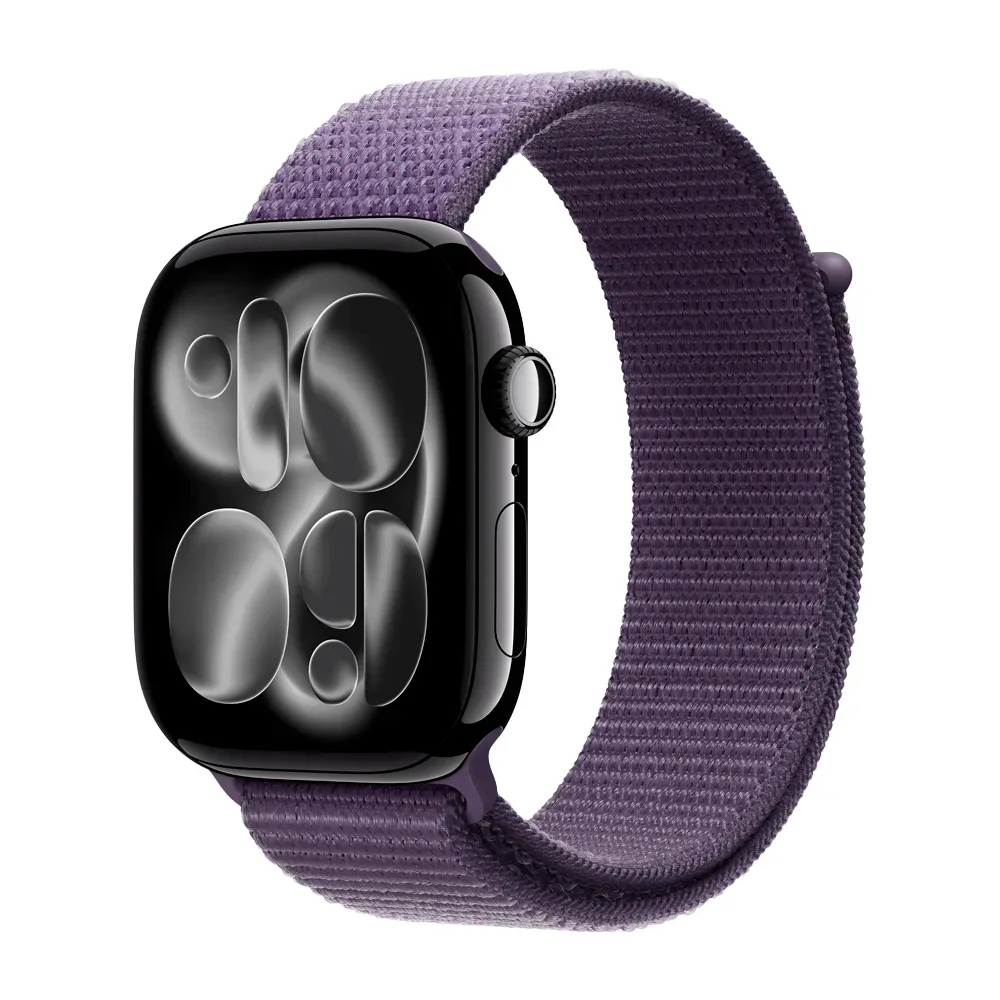 Умные часы Apple Watch Series 11 GPS, 46mm, Jet Black Aluminium Case with Purple Fog Sport Loop