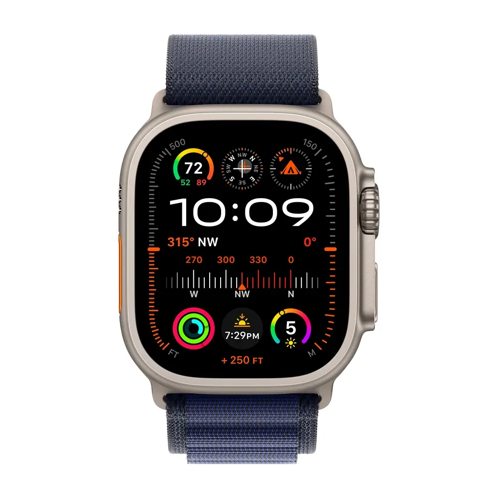Умные часы Apple Watch Ultra 2 (2024) GPS + Cellular, 49mm, Natural Titanium Case with Navy Alpine Loop L, (Темно-синий)