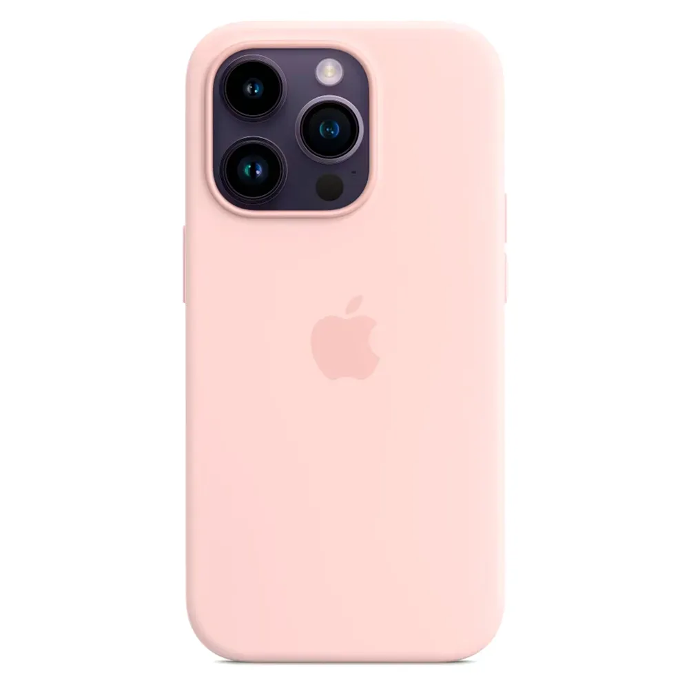 Силиконовый чехол с поддержкой MagSafe Apple Silicone Case для iPhone 14 Pro, Chalk Pink (Розовый мел)