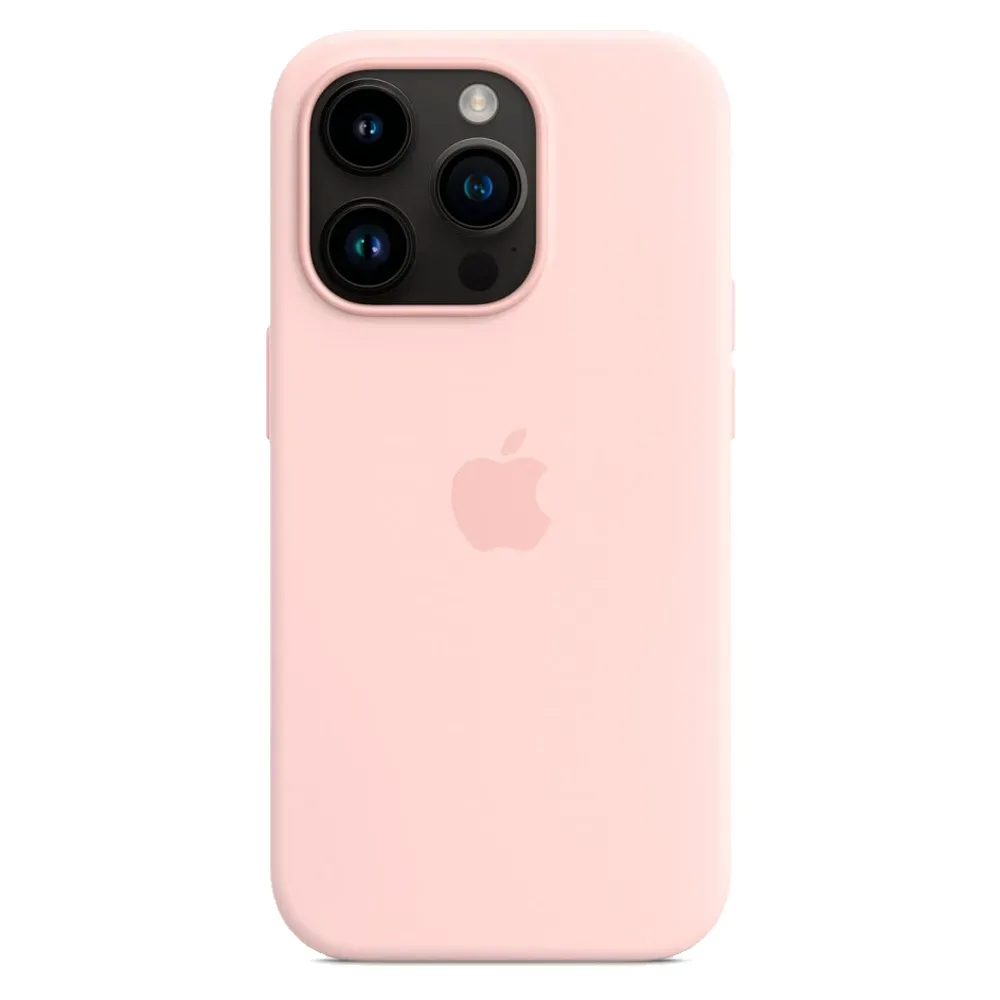 Силиконовый чехол с поддержкой MagSafe Apple Silicone Case для iPhone 14 Pro, Chalk Pink (Розовый мел)