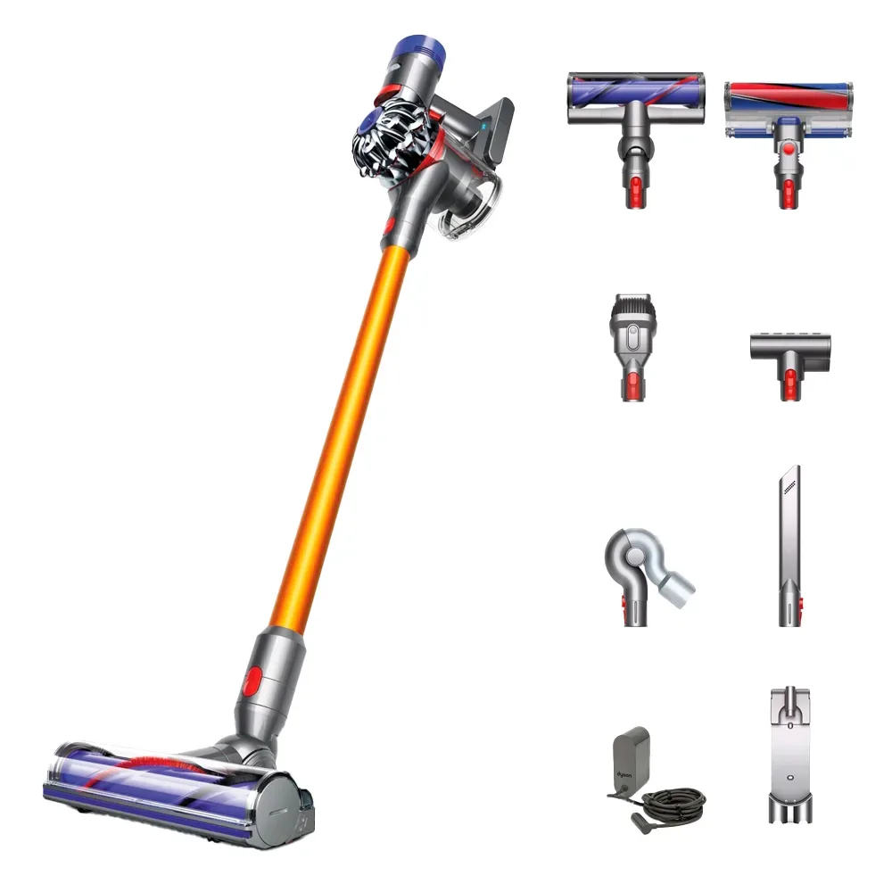 Беспроводной вертикальный пылесос Dyson V8 Absolute (SV10), Gold (Cерый / Желтый)