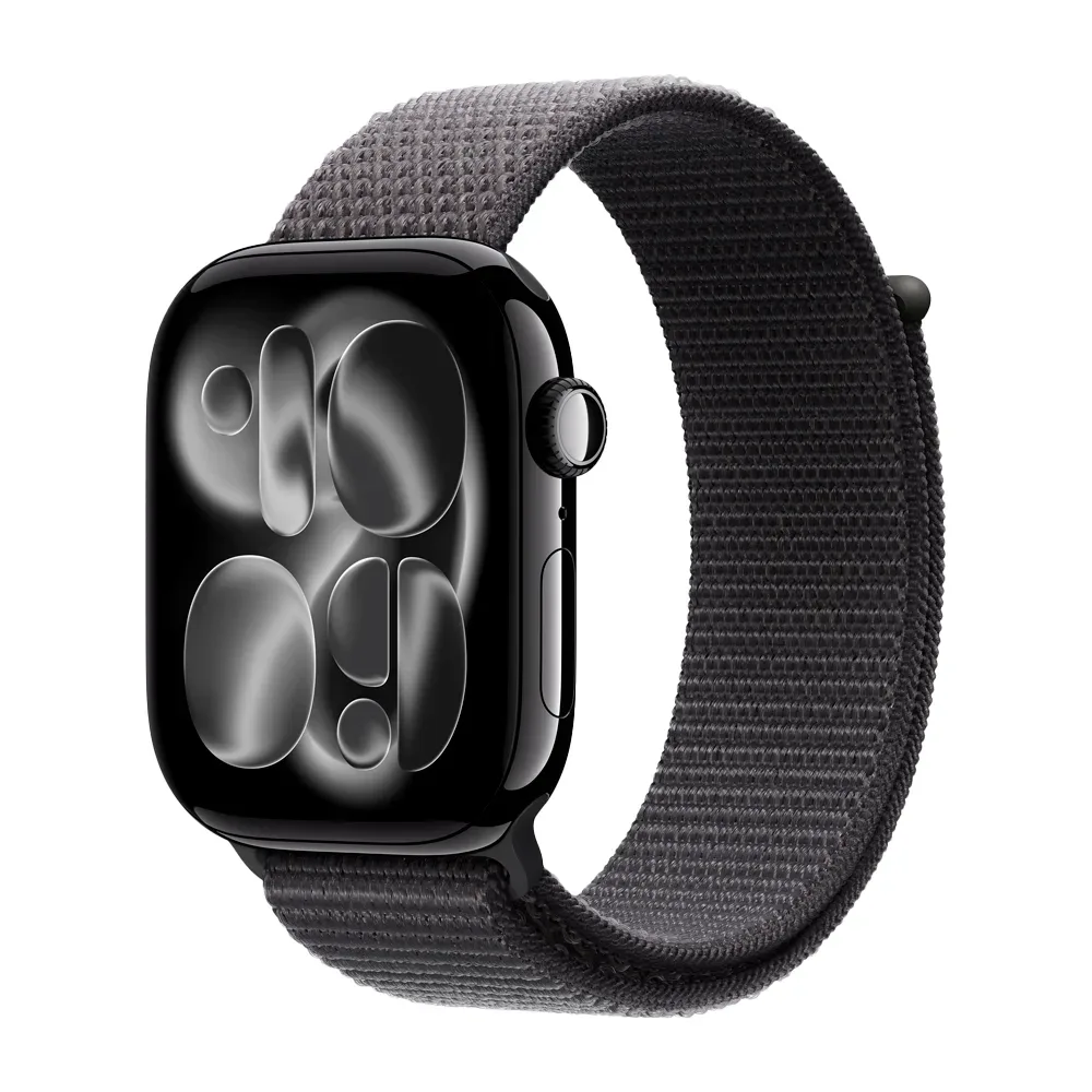 Умные часы Apple Watch Series 11 GPS, 46mm, Jet Black Aluminium Case with Dark Gray Sport Loop