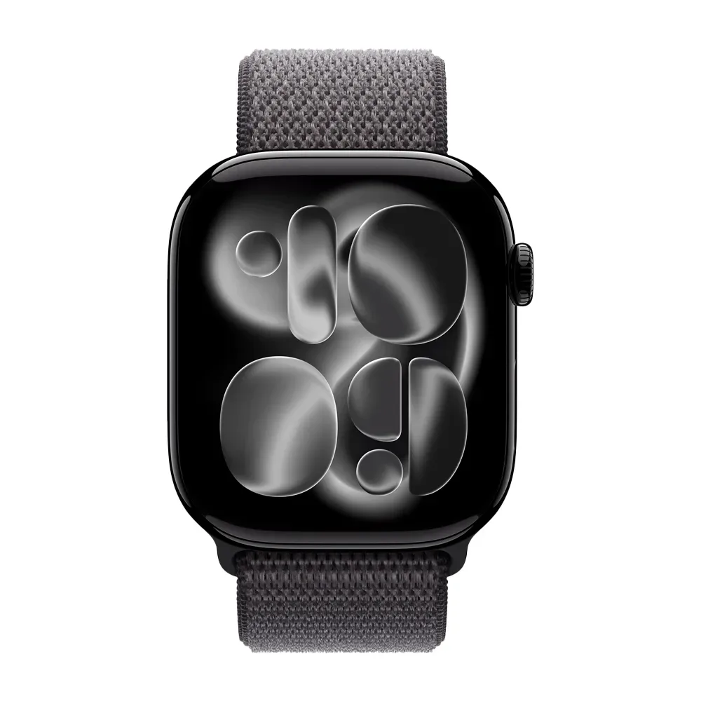 Умные часы Apple Watch Series 11 GPS, 46mm, Jet Black Aluminium Case with Dark Gray Sport Loop