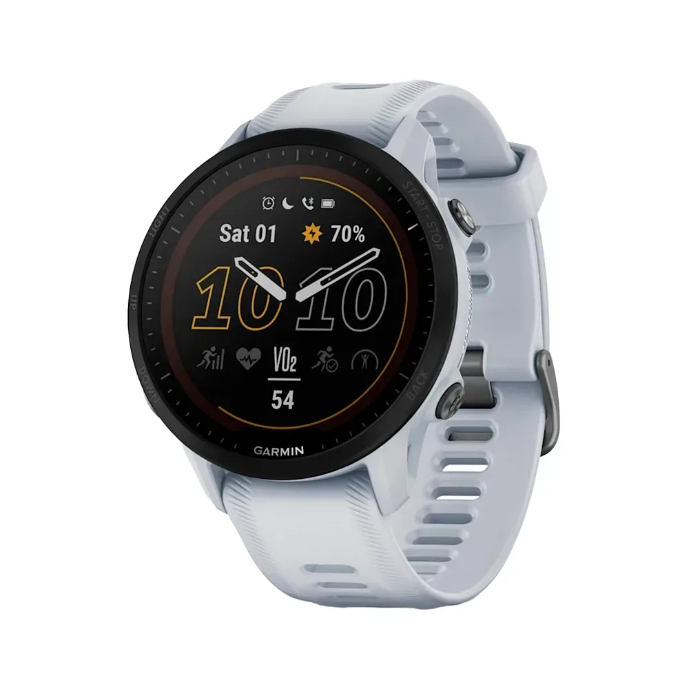 Умные часы Garmin Forerunner 955, 46.5mm, Solar Whitestone (010-02638-21)