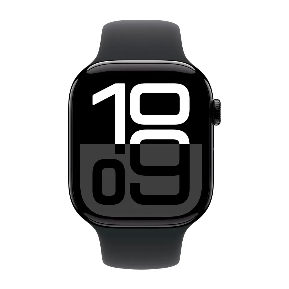 Умные часы Apple Watch Series 10 GPS, 46mm, Jet Black Aluminium Case with Sport Band M/L, Black (Черный) MWWQ3