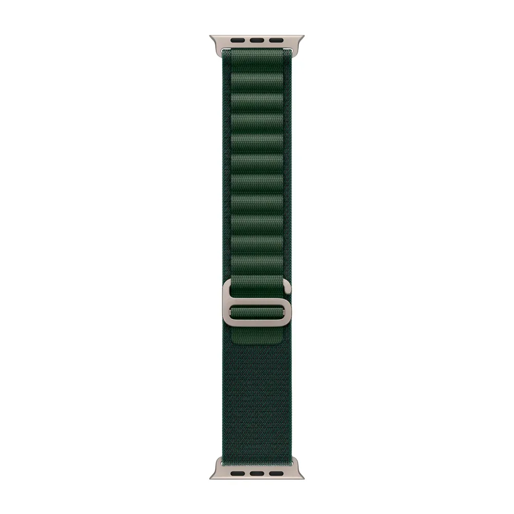 Умные часы Apple Watch Ultra 2 (2024) GPS + Cellular, 49mm, Natural Titanium Case with Dark Green Alpine Loop M, (Темно-зеленый)