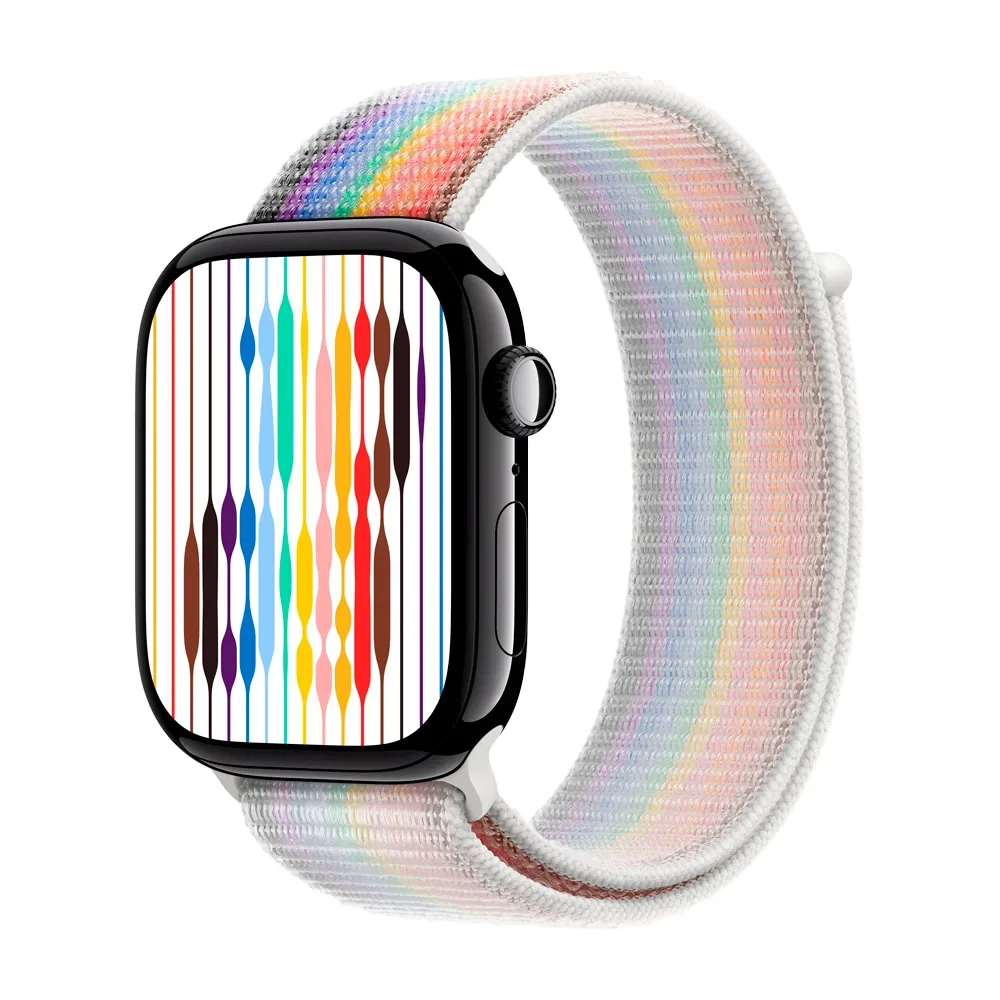 Умные часы Apple Watch Series 11 GPS, 46mm, Jet Black Aluminium Case with Pride Edition Sport Loop
