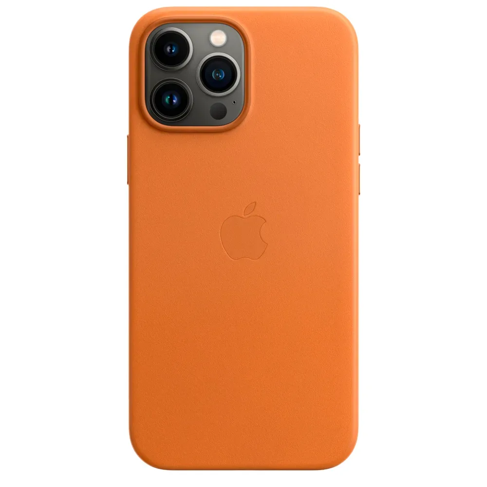 Кожаный чехол с поддержкой MagSafe Apple Leather Case для iPhone 13 Pro Max, Golden Brown (Золотистая охра)
