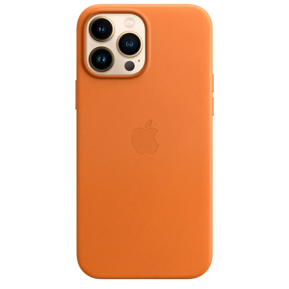 Кожаный чехол с поддержкой MagSafe Apple Leather Case для iPhone 13 Pro Max, Golden Brown (Золотистая охра)