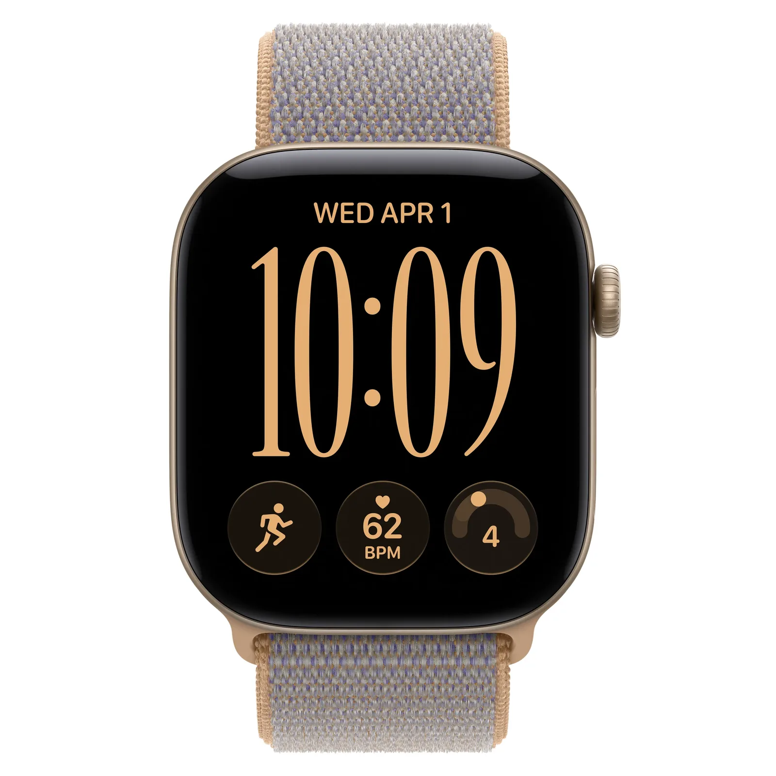 Умные часы Apple Watch Series 12 GPS, 46mm, Light Gold Aluminum Case with Chambray Blue Sport Loop